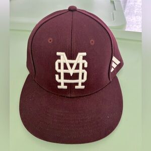 Adidas Maroon/white Mississippi State Bulldogs On-Field Baseball Fitted Hat 7.5